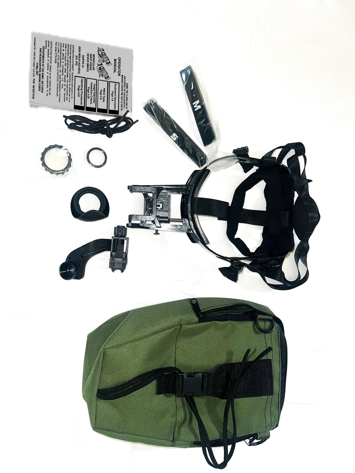 PVS-14 Gen 2 NVT Autogated Night Vision Monocular with Full Green Bag Accessories
